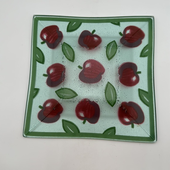 Vintage Blown Glass Red Apple Dish- - Picture 5 of 16